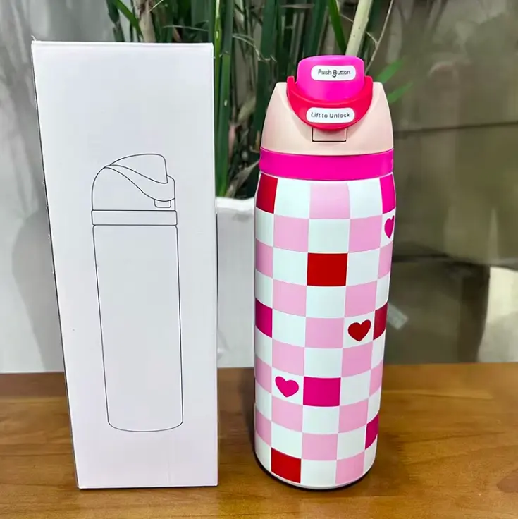 Owala 32 Oz - Pink and White Plaid1.webp