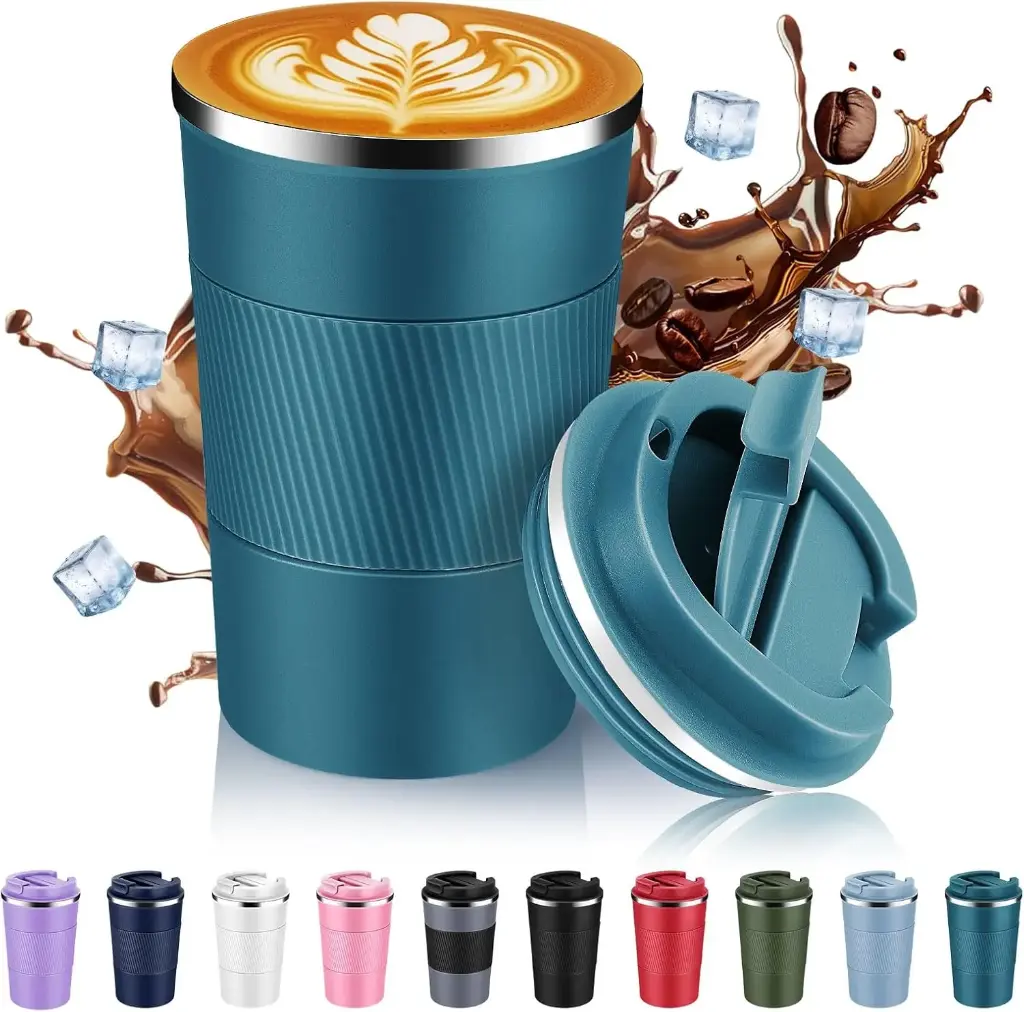 Frost Vacuum Insulated Travel Mug - 17oz Stainless Steel Coffee Tumbler - Blue