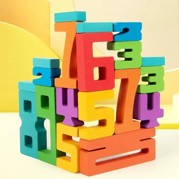 Educational Number Building Blocks Set, Colorful Math Stacking Puzzle Game Toy for Kids 3-8 Years, STEM Learning Toy for Kids, Montessori Learning Toy for preschoolers, Gift for Girls & Boys
