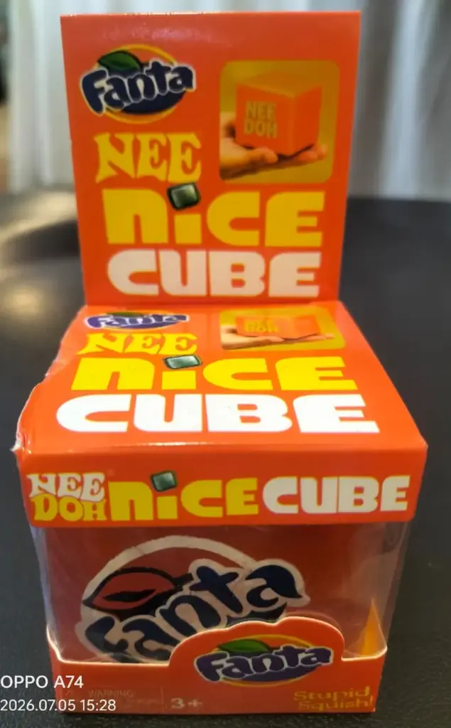 Fanta - NeeDoh Cube, Stress Relief decompression toy, slow rising, 5.5cm