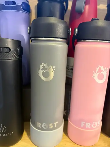 [PO-P081] FROST Stainless Steel SUS304, Vacuum Insulated Sport Water Bottle with Silicon Boot, 550ml- Grey