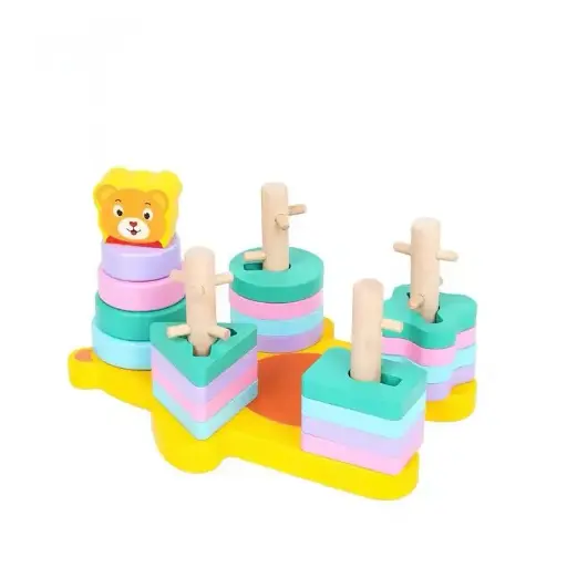 Bear Shaped Geometric Sorter Learning Activity, Cognitive learning, color and shape recognition